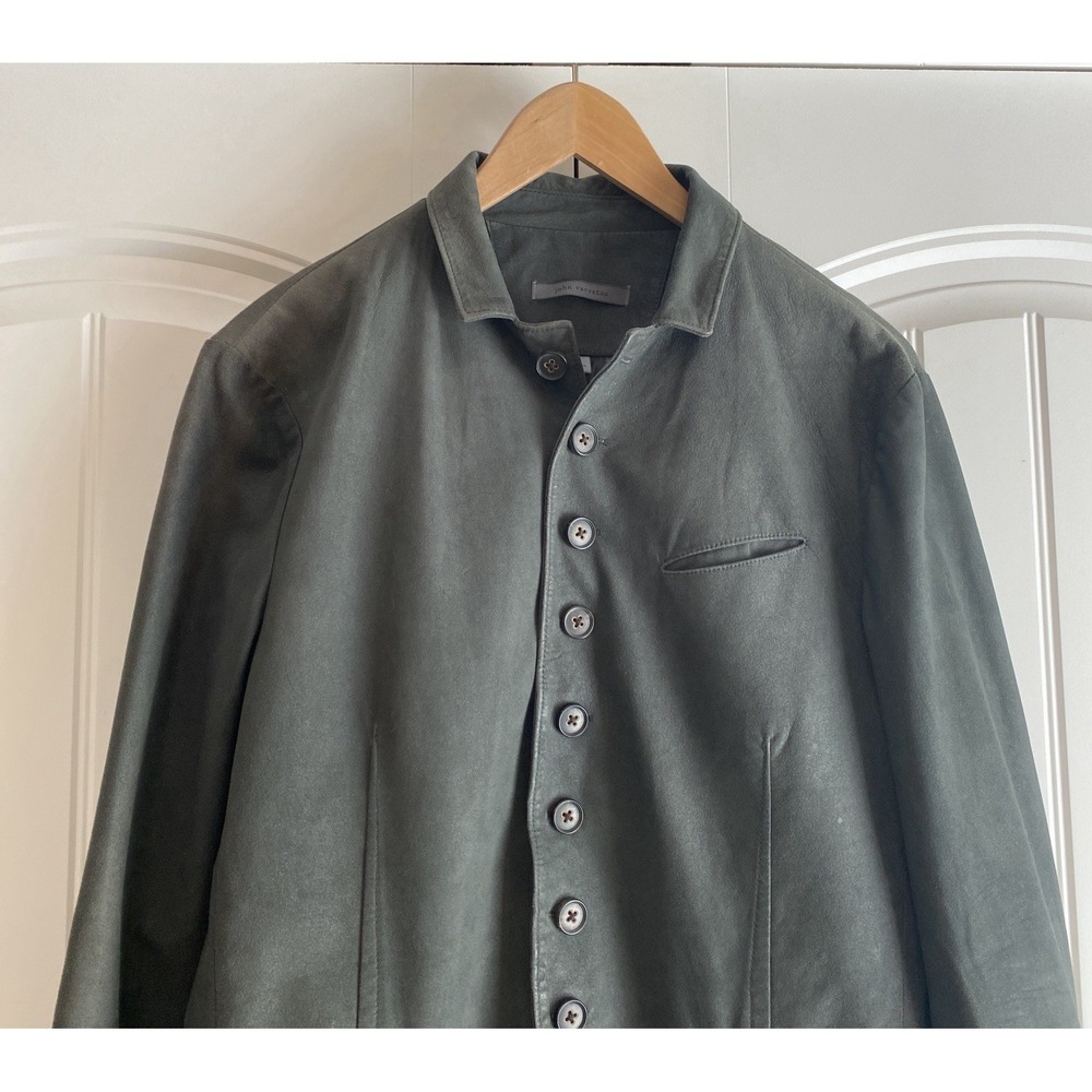 John Varvatos Cutaway Goat Suede Sport Jacket Coat Charcoal Gray Men's Size‎ 48